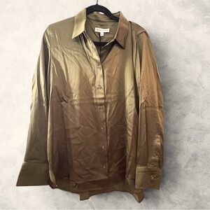 Silk Olive Green Blouse - Banana Republic NWT